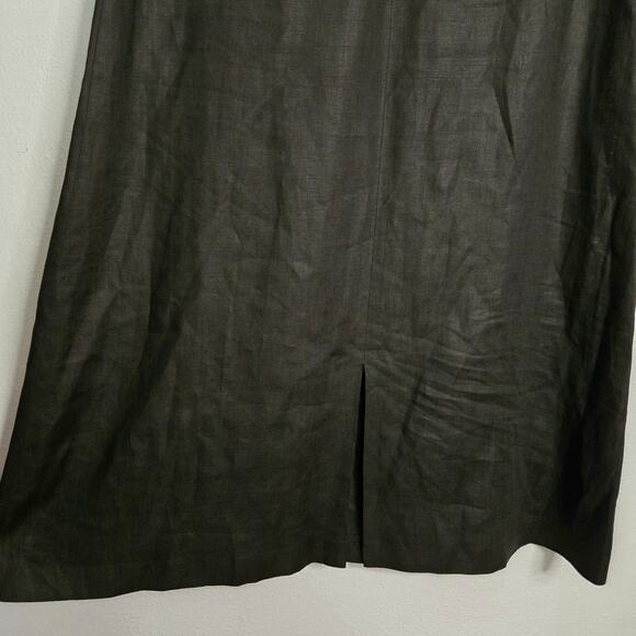 100% Linen Black Sleeveless Maxi Dress Size 12 Summer Fairy Grunge Classic - Picture 5 of 16